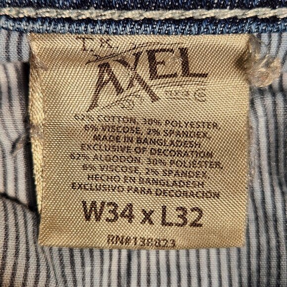 TK Axel Slim Boot Denim Jeans Men's 34x32 Distressed Classic Work Flap Pockets - Picture 10 of 10